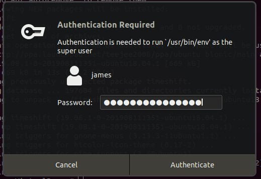 Authentication-required-ubuntu