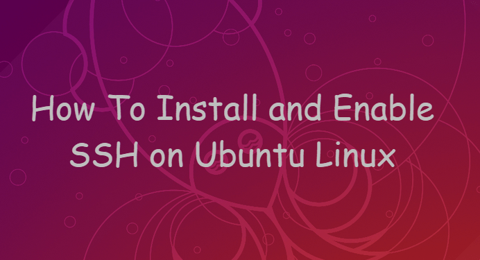 How to install and enable ssh on ubuntu linux