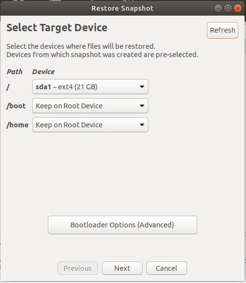 How To Use Timeshift To Backup And Restore Ubuntu Linux 14 Select-target-device-timeshift