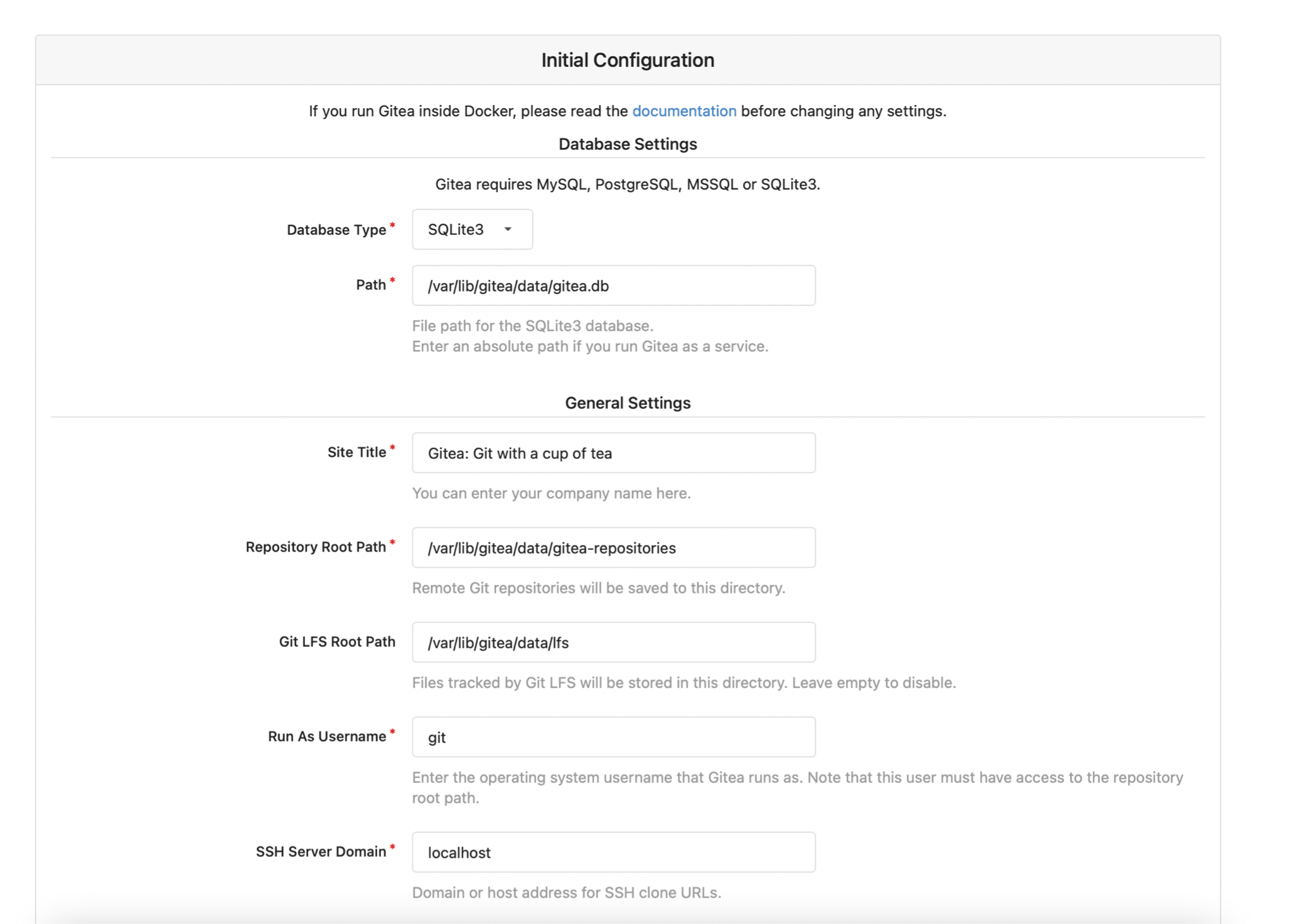 Gitea Installation On Ubuntu 20.04 5 Gitea configuration