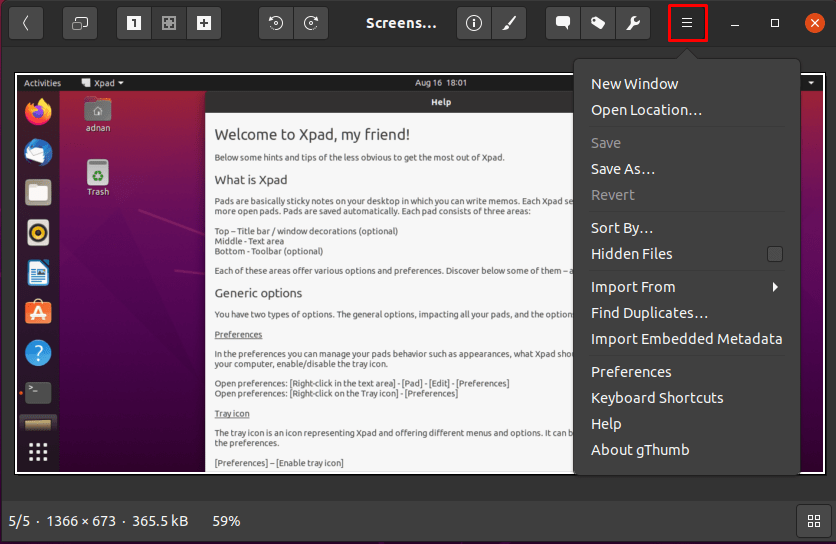 How To Install And Use Gthumb On Ubuntu 21 A screenshot of a computer description automatically generated with medium confidence