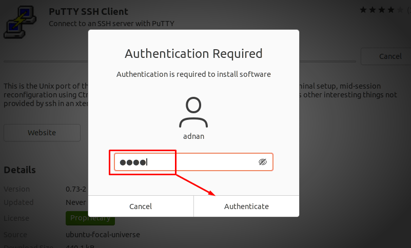 How To Install Putty On Ubuntu 6 Graphical user interface, application description automatically generated