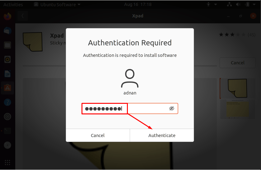 How To Install And Use Xpad On Ubuntu 4 Graphical user interface, application description automatically generated