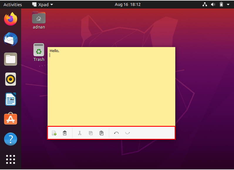How To Install And Use Xpad On Ubuntu 9 Graphical user interface description automatically generated
