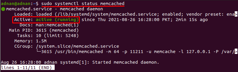 How To Install Memcached On Ubuntu 3 Text description automatically generated