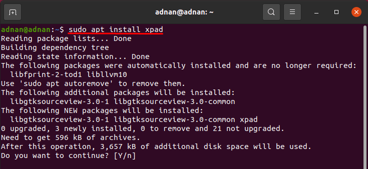 How To Install And Use Xpad On Ubuntu 7 Text description automatically generated