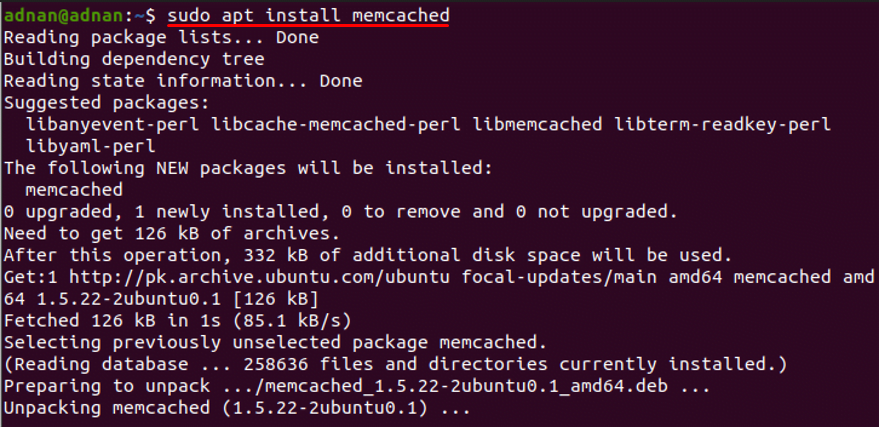 How To Install Memcached On Ubuntu 1 Text description automatically generated