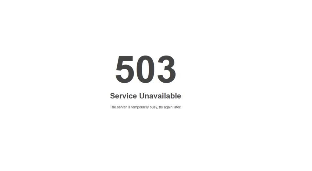 What is a 503 service unavailable error?