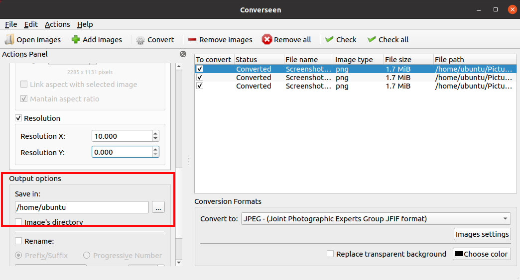 How To Batch Process Images Using Converseen In Ubuntu 20.04 7 How to batch process images using converseen in ubuntu 20. 04 7