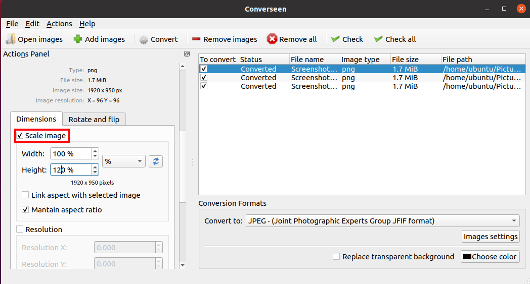 How To Batch Process Images Using Converseen In Ubuntu 20.04 9 How to batch process images using converseen in ubuntu 20. 04 9