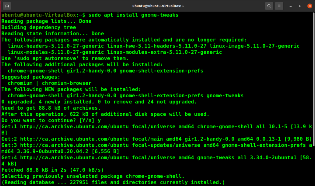 How to install and use gnome shell extensions in linux