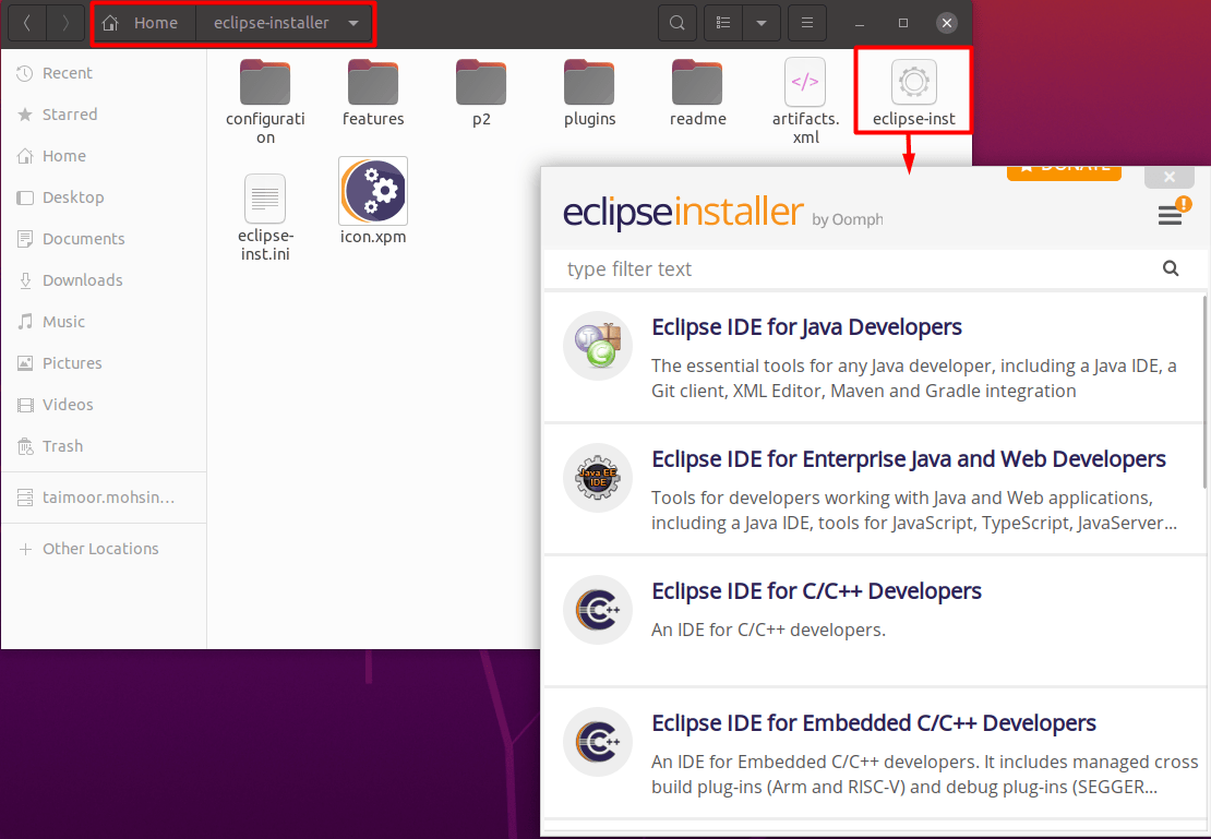 How To Install Eclipse Ide On Ubuntu 7 Graphical user interface, text, application description automatically generated