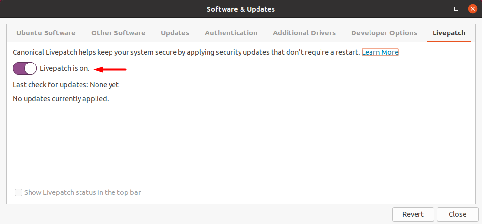 How To Use Ubuntu Livepatch 6 Graphical user interface, text, application, email description automatically generated