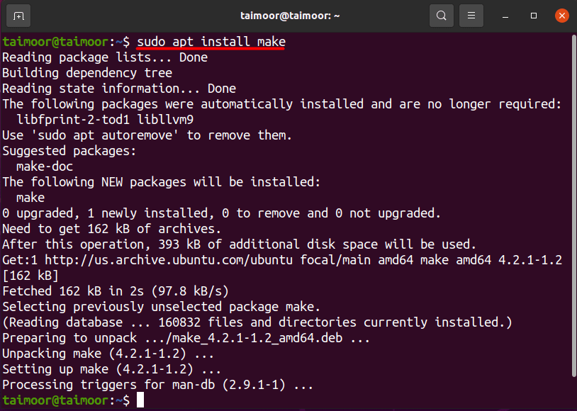 How To Install Make On Ubuntu 3 Text description automatically generated