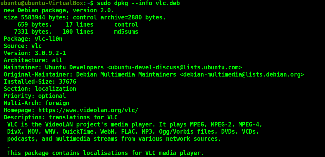 How To Check .Deb Package Dependencies In Ubuntu 6 Dpkg info command