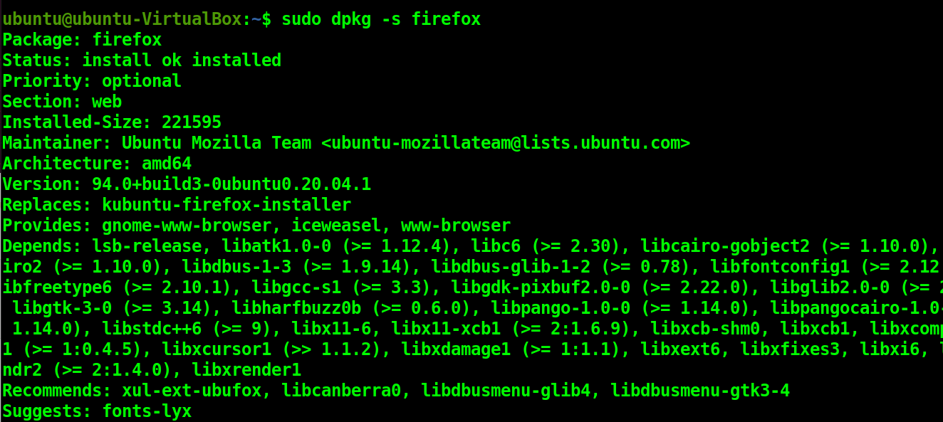 How To Check .Deb Package Dependencies In Ubuntu 7 Dpkg -s command