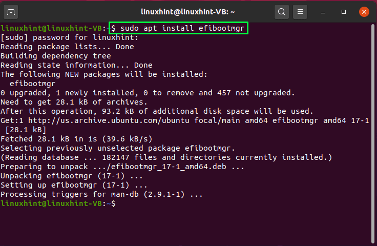 How do I get UEFI firmware settings in Ubuntu 2