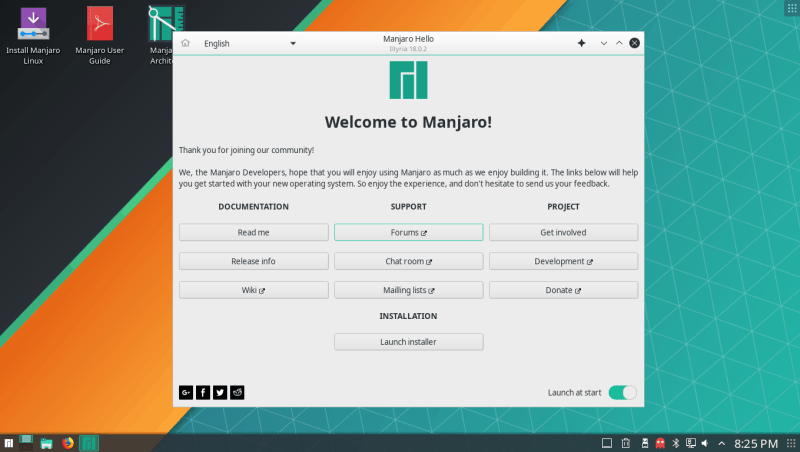 Manjaro_Install_Welcome Manjaro welcome