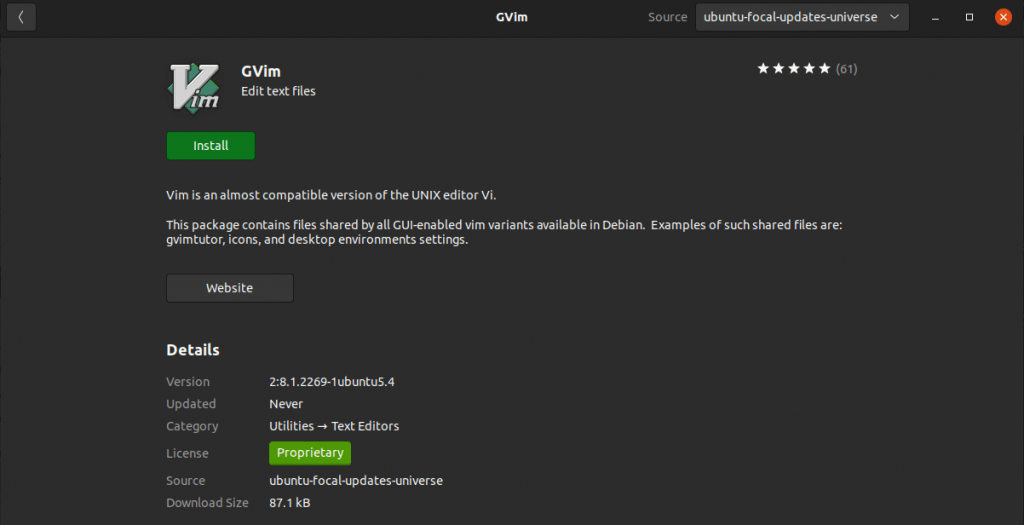 How to install gvim on ubuntu 20. 04