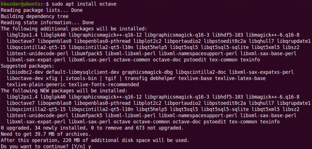 How to install gnu octave on ubuntu