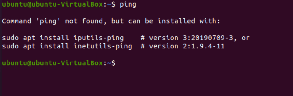 Ping Command not found on Ubuntu Linux 2