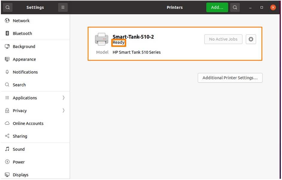 How To Add A Printer To Ubuntu 5 Graphical user interface, text, application description automatically generated