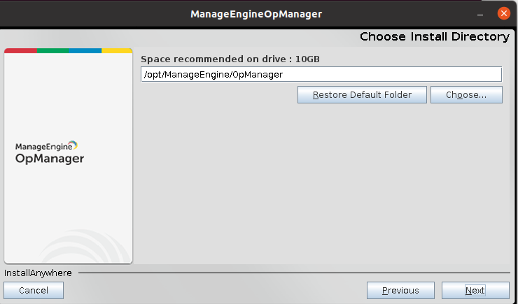 Installation Directory for OpManager