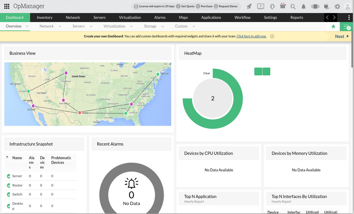 OpManager Dashboard