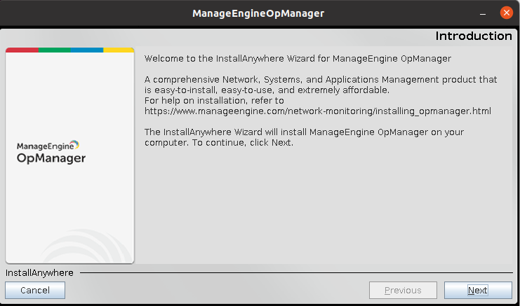 OpManager Welcome Wizard