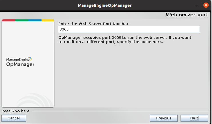 Port for OpManager Web Server 