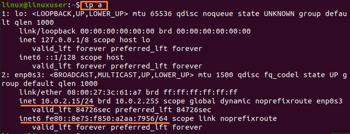 How To Check The Ip Address In Ubuntu 2 Text description automatically generated