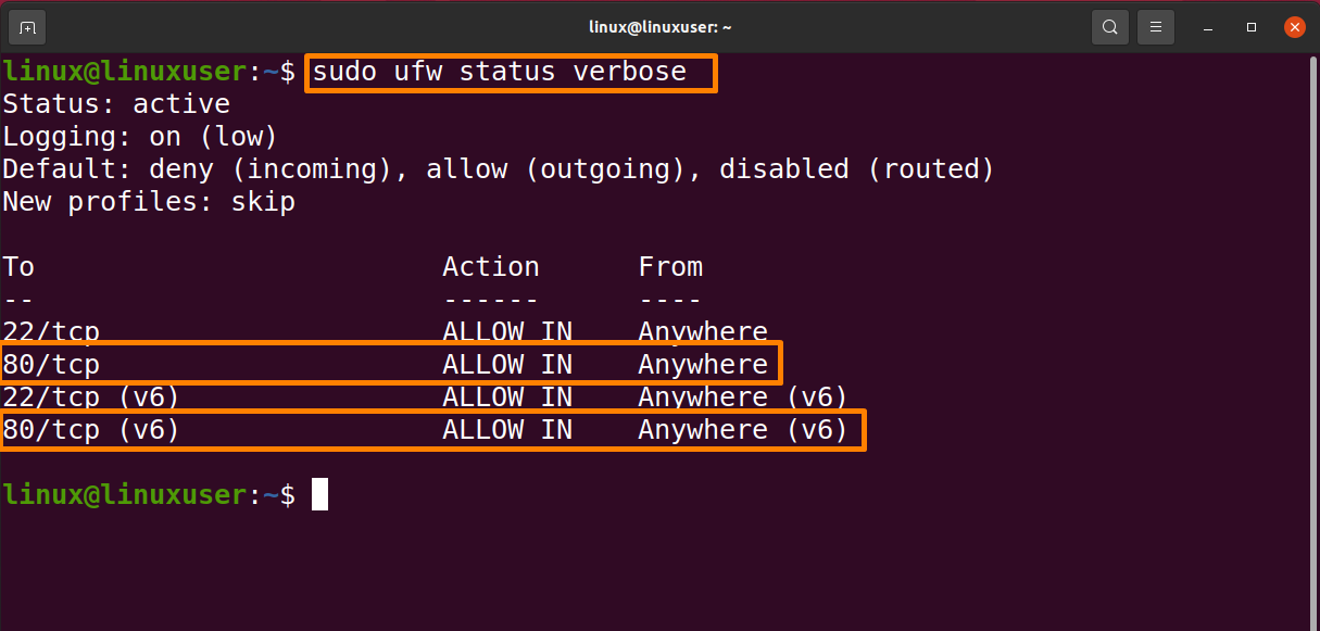 How To Open A Port On Ubuntu 20.04 6 Text description automatically generated with low confidence
