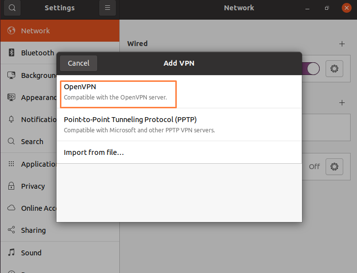 How To Setup A Vpn On Ubuntu 12 Graphical user interface, application description automatically generated