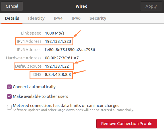 How To Change The Ip Address In Ubuntu 12 Graphical user interface description automatically generated with medium confidence
