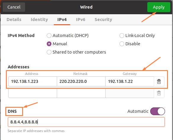 How To Change The Ip Address In Ubuntu 10 Graphical user interface, text, application description automatically generated
