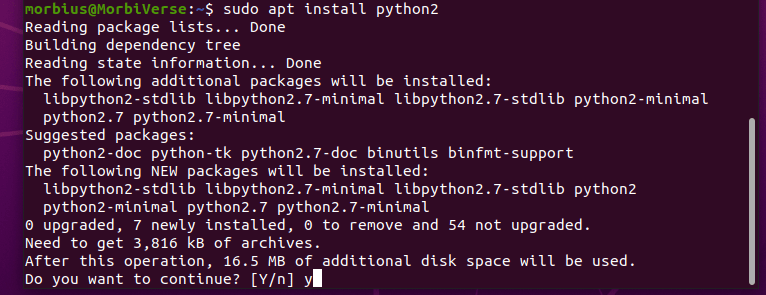 How to install python 2 on ubuntu