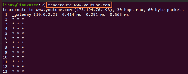 How To Install The Traceroute On Ubuntu 3 Text description automatically generated