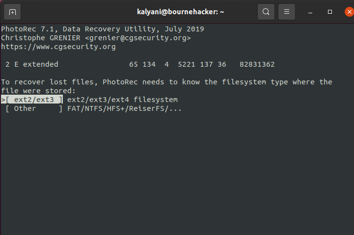 Photorec: Recovering Deleted Files On Ubuntu 3 Untitled2
