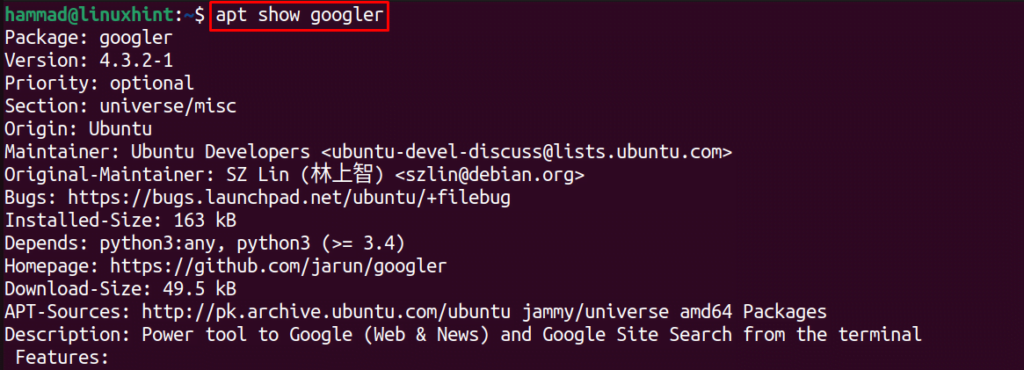 How to install Googler on Ubuntu 22.04 & Linux Mint 20 3