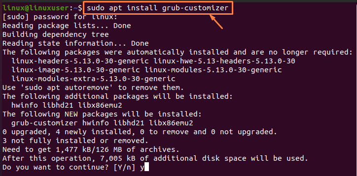 Sudo Apt Install Grub-Customizer Sudo apt install grub-customizer