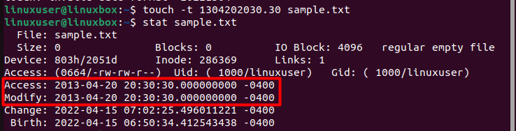 Touch Command In Ubuntu 22.04 5 Touch command in ubuntu 22. 04 5