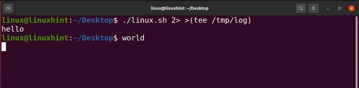Redirecting Stderr Using The Tee Command In Ubuntu 6 Text description automatically generated