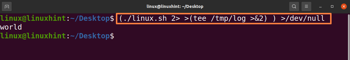 Redirecting Stderr Using The Tee Command In Ubuntu 8 Text description automatically generated