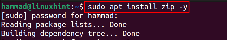 How to zip a folder in ubuntu 22. 04