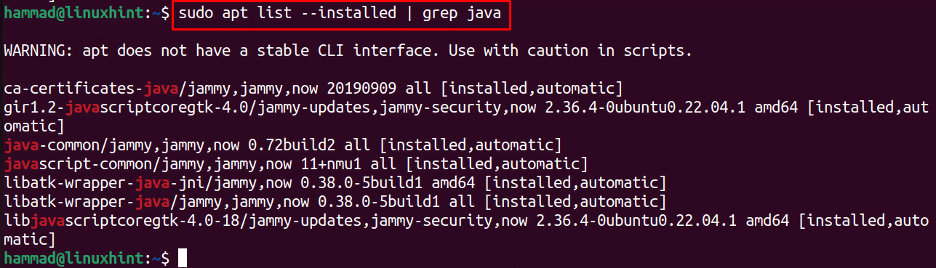 How to uninstall java from ubuntu 22. 04