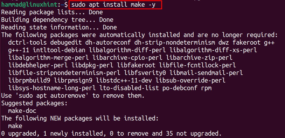 How to install and use make on ubuntu 22. 04