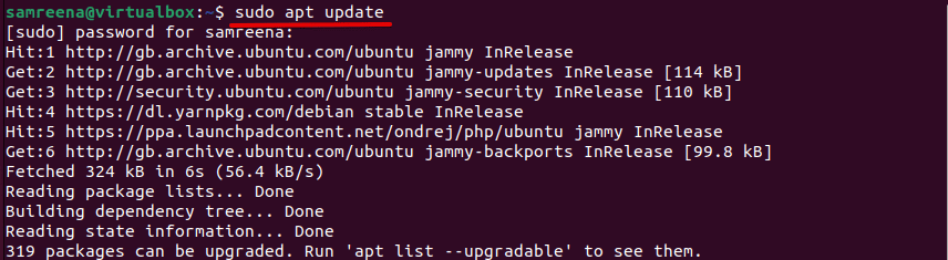 Update all packages in ubuntu 22. 04