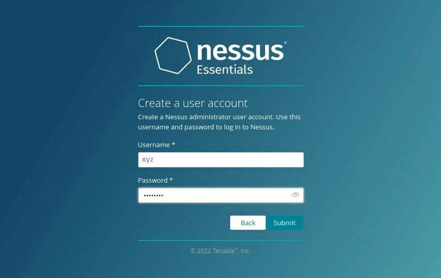 Easy Steps For Installing Nessus Vulnerability Scanner On Linux 3 Nessus-create-account-screen
