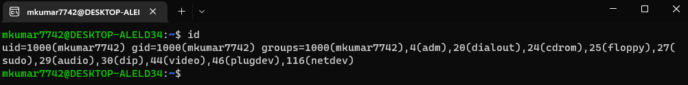 The simplest way to get a user id on ubuntu linux