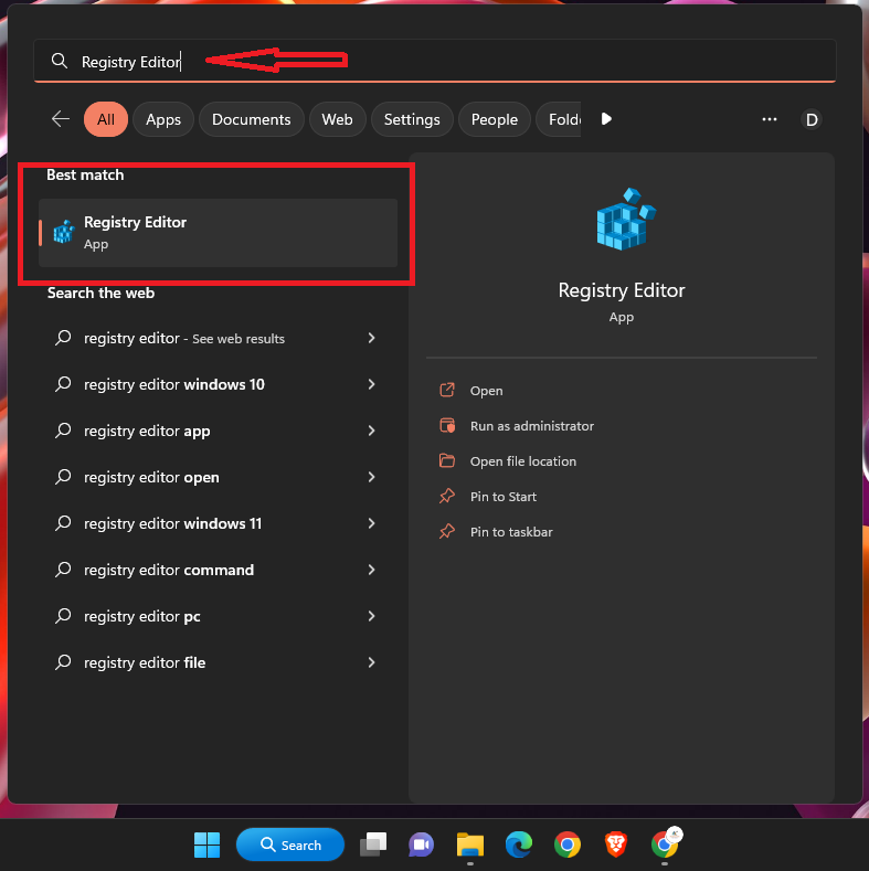 Guide To Add Or Remove Ubuntu Linux Folder In Windows 11 File Explorer’s Navigation Pane 2 How to open the windows registry in windows-11